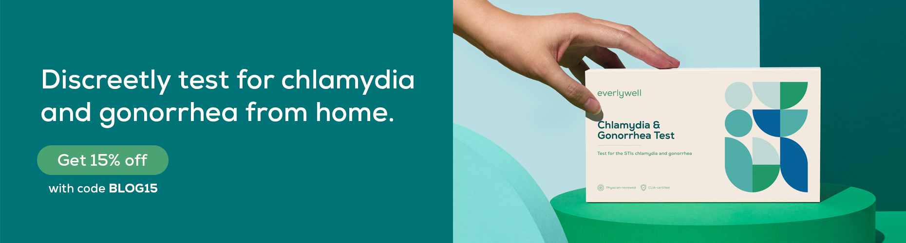 Everlywell Chlamydia and Gonorrhea promo banner
