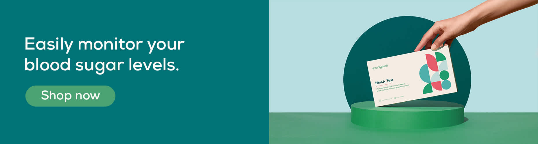 Promo banner for Everlywell HbA1c Test