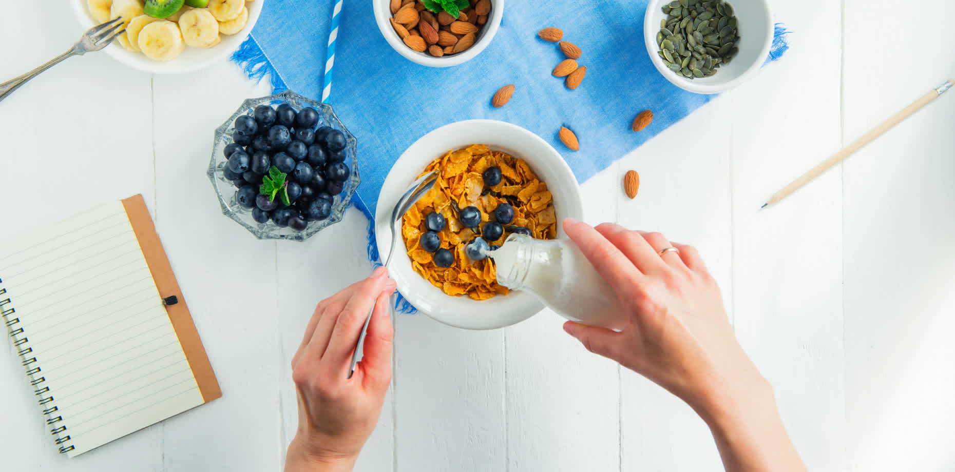 Person preparing breakfast with high vitamin D foods