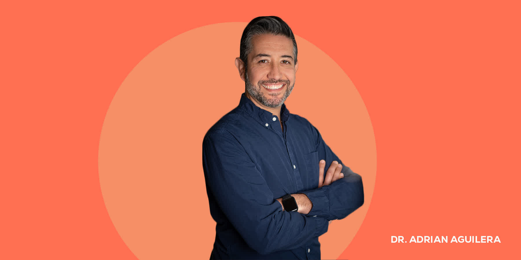 Picture of Dr. Adrian Aguilera against an orange background