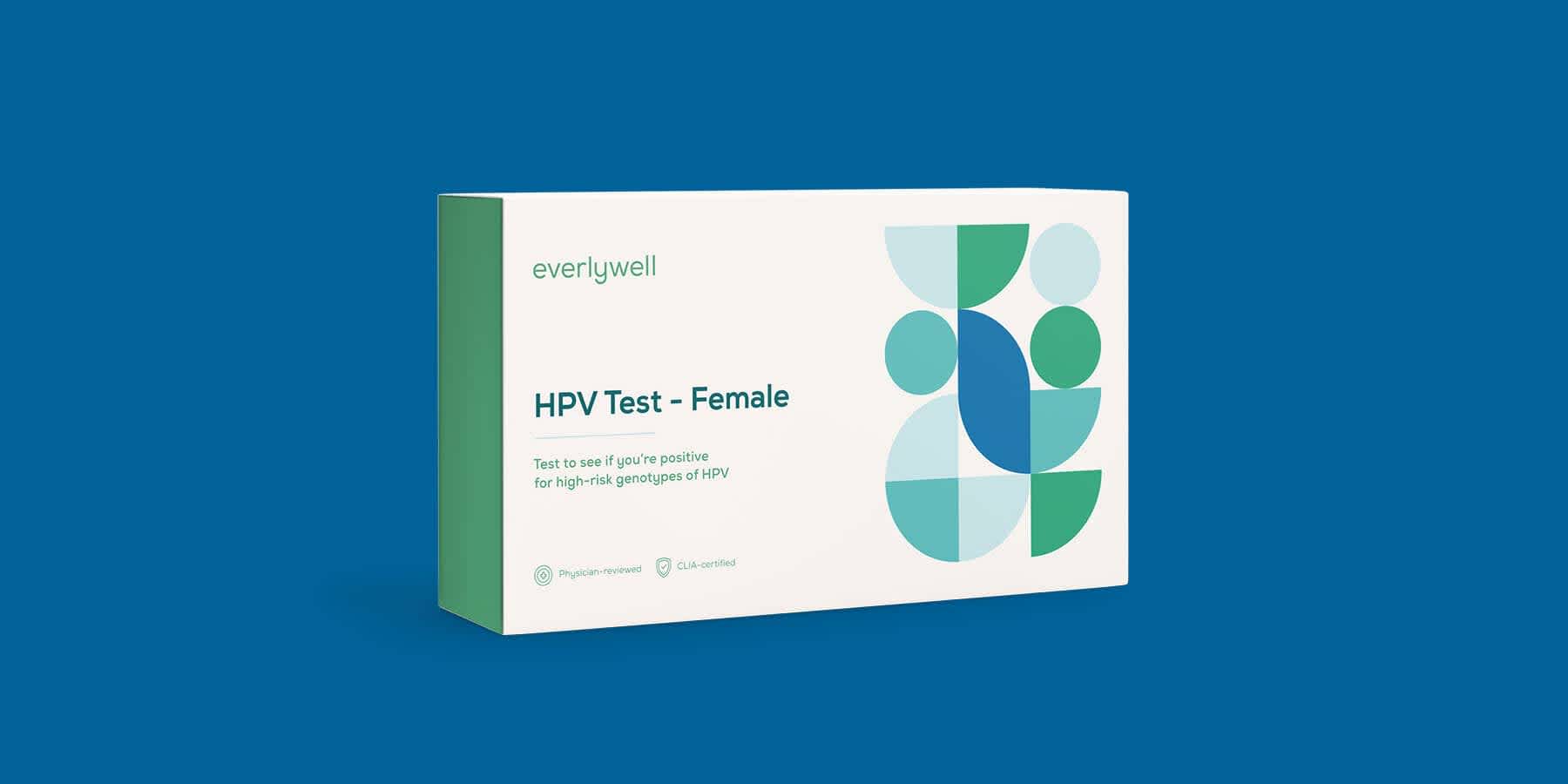 Image of Everlywell HPV Test for women against a blue background