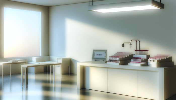 A cozy armchair with a soft throw blanket draped over it, beside a small wooden side table holding a steaming cup of tea.