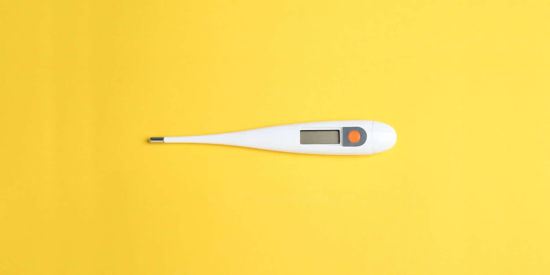 Digital thermometer that can be used to check for fever that may be a warning sign of hepatitis C