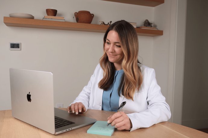 Healthcare provider using telehealth to help patient get birth control refill without doctor visit in person
