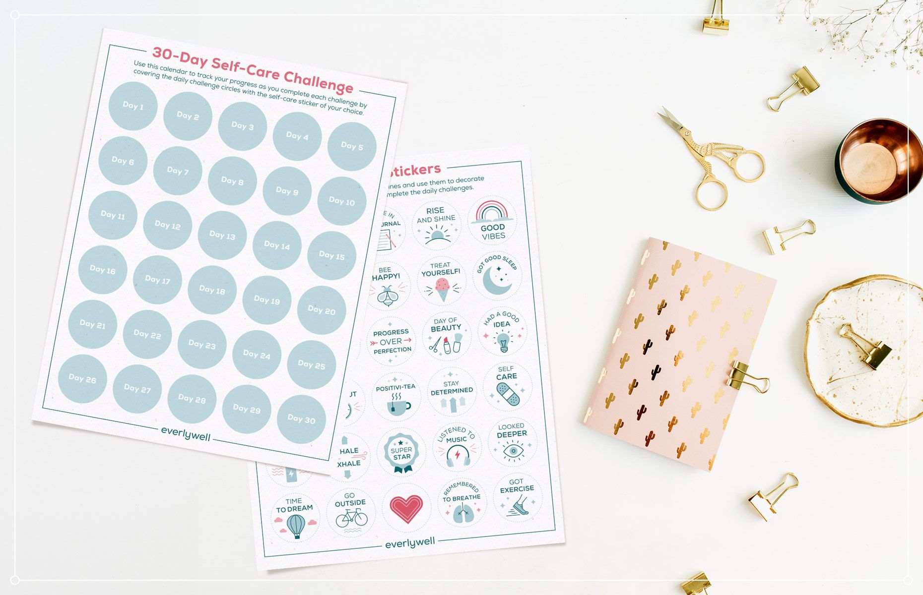 Self-Care Journal Kit  Download Self-Care Prompts, Stickers