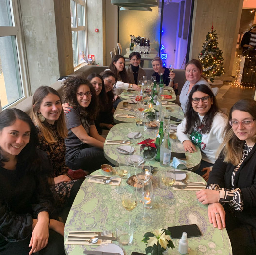 Fourthline members sitting in restaurant