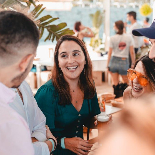 Fourthline - female member laughing at event