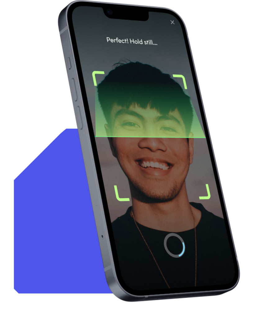 phone showing face scanning procedure