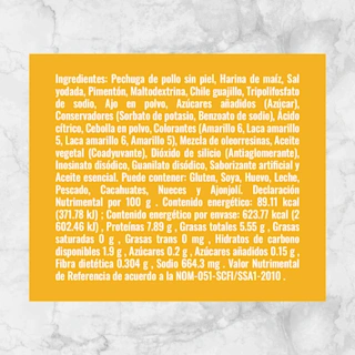 81473 FAJITAS DE PECHUGA DE POLLO ADOBADAS Info Nutrimental