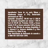 80159 HAMBURGUESAS DE RIBEYE Info nutrimental