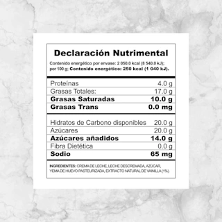 82148 HELADO DE VAINILLA HÄAGEN DAZS 473ML Info Nutrimental