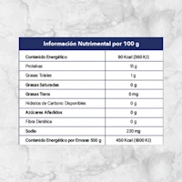 82229 PULPO COCIDO SKIN PACK 500G INFO NUTRIMENTAL