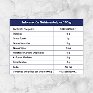 82229 PULPO COCIDO SKIN PACK 500G INFO NUTRIMENTAL