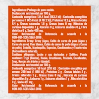 82160 PECHUGA DE PAVO CON SALSA GRAVY Info Nutrimental