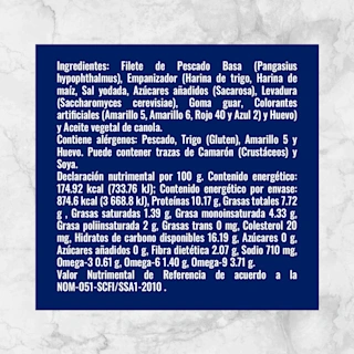 80223 FILETITOS DE PESCADO BASA EMPANIZADOS COCIDOS Info Nutrimental