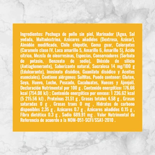 81556 FAJITAS DE PECHUGA DE POLLO BBQ PICANTE Info nutrimental