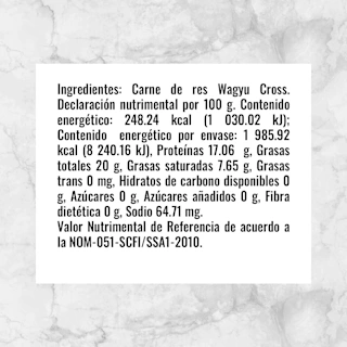 81593 HAMBURGUESAS WAGYU CROSS Info Nutrimental