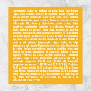 81030 80139 BONELESS DE POLLO BUFFALO Info Nutrimental