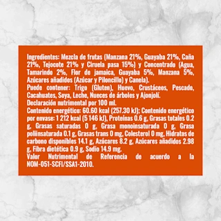 82155 CONCENTRADO PARA PONCHE DE FRUTAS info nutrimental