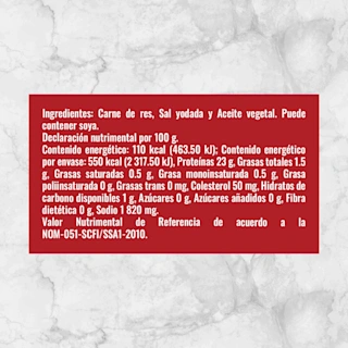 80745 CECINA DE RES Info Nutrimental