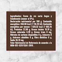 80148 HAMBURGUESA ANGUS MM 680g Info Nutrimental