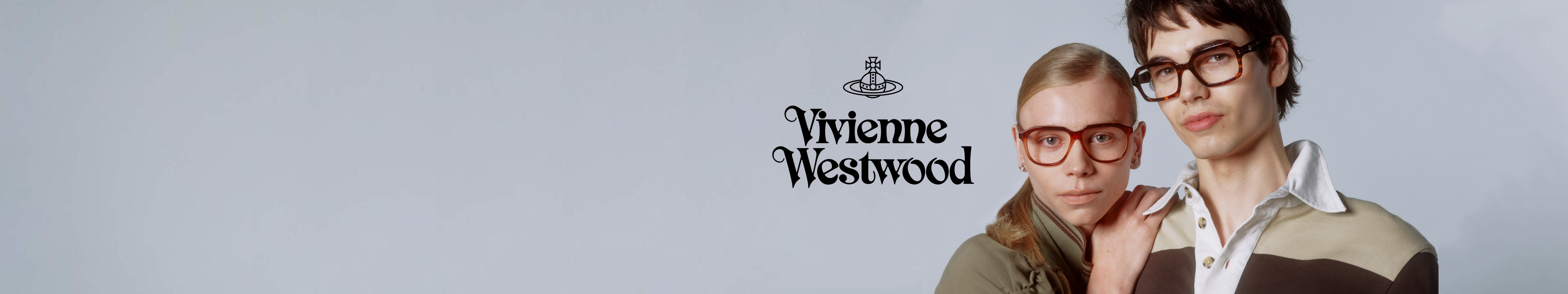 Man and Woman wearing Vivienne Westwood Designer Glasses