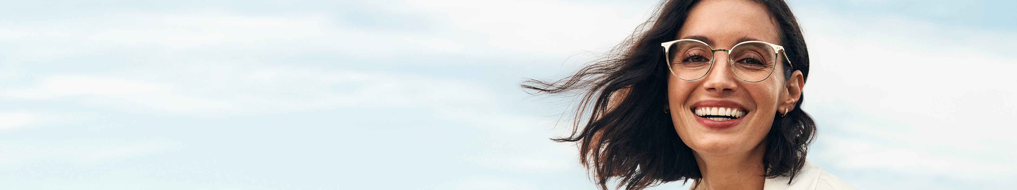 Woman wearing designer glasses