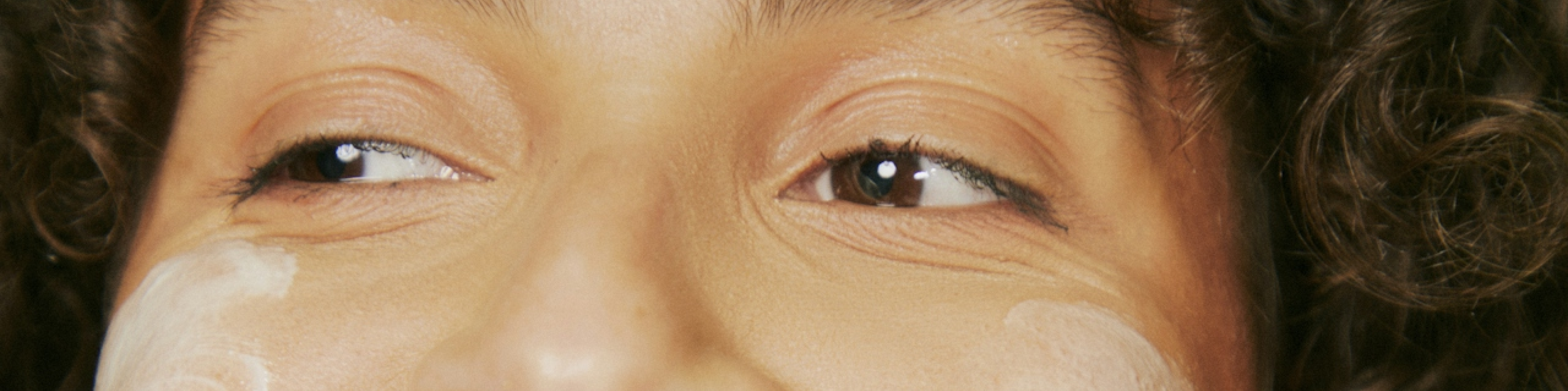 Skincare on cheeks of the face.