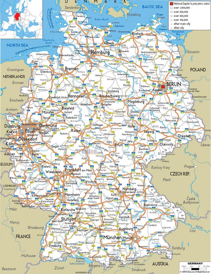 Mapa dróg w Niemczech - Cargonite