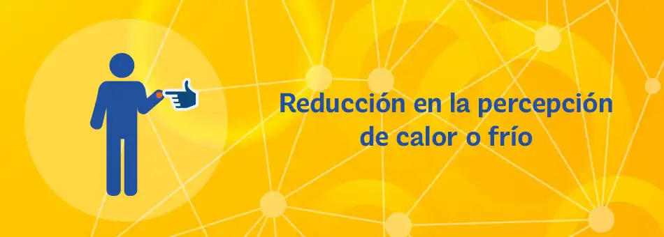 Reducción en la percepción de calor o frío