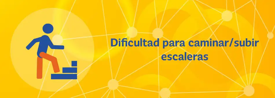 Ilustración de una persona que lucha por subir escaleras