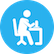 Ícono de persona trabajando en un escritorio