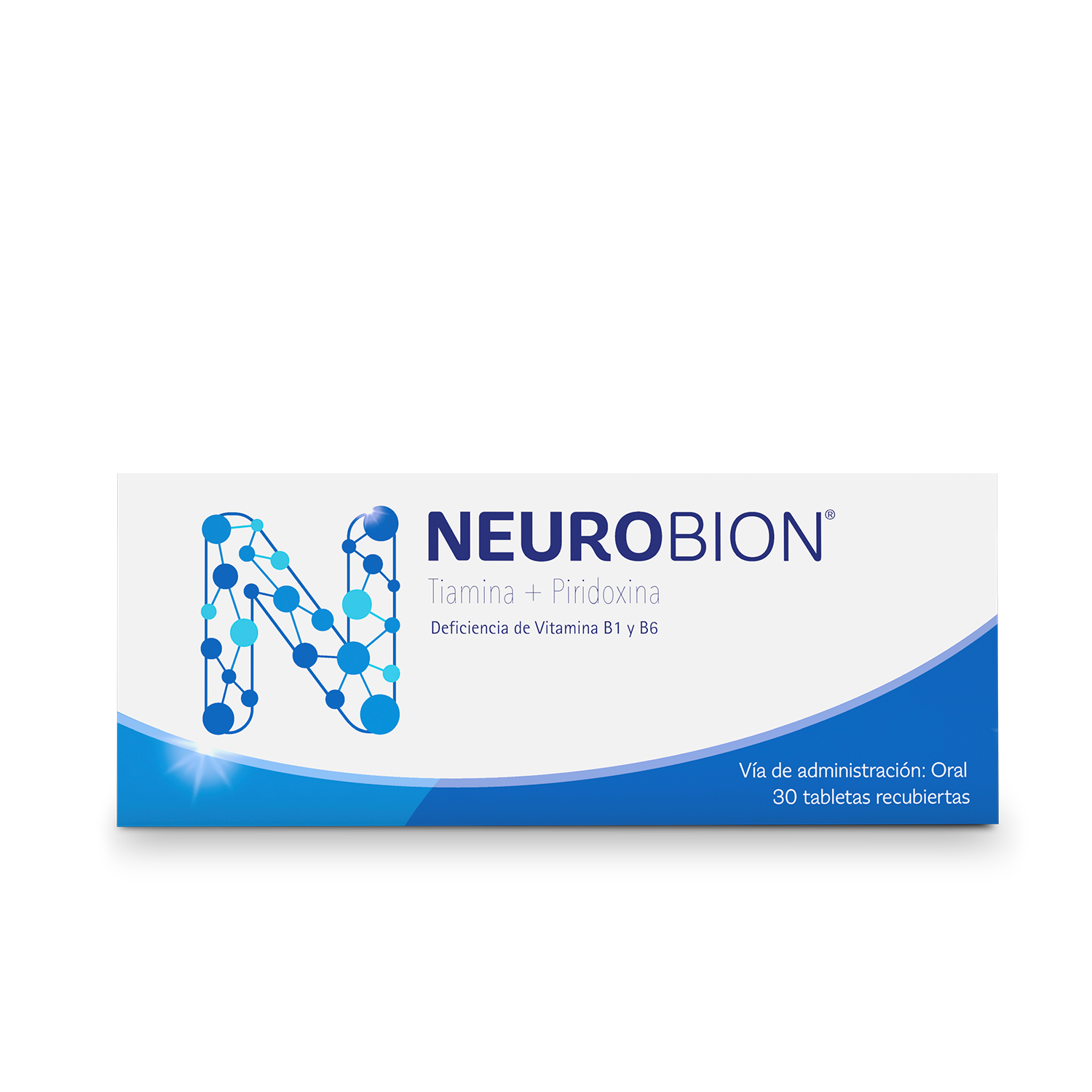 Tabletas de Neurobion con vitamina B1 y B6 – 30 tabletas por paquete.