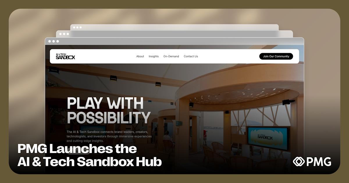 PMG Launches the AI & Tech Sandbox Hub: Where Innovation Meets Action
