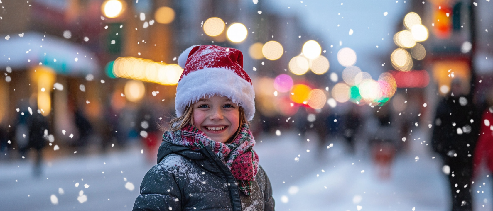 Girl smiling during the Winter Parade