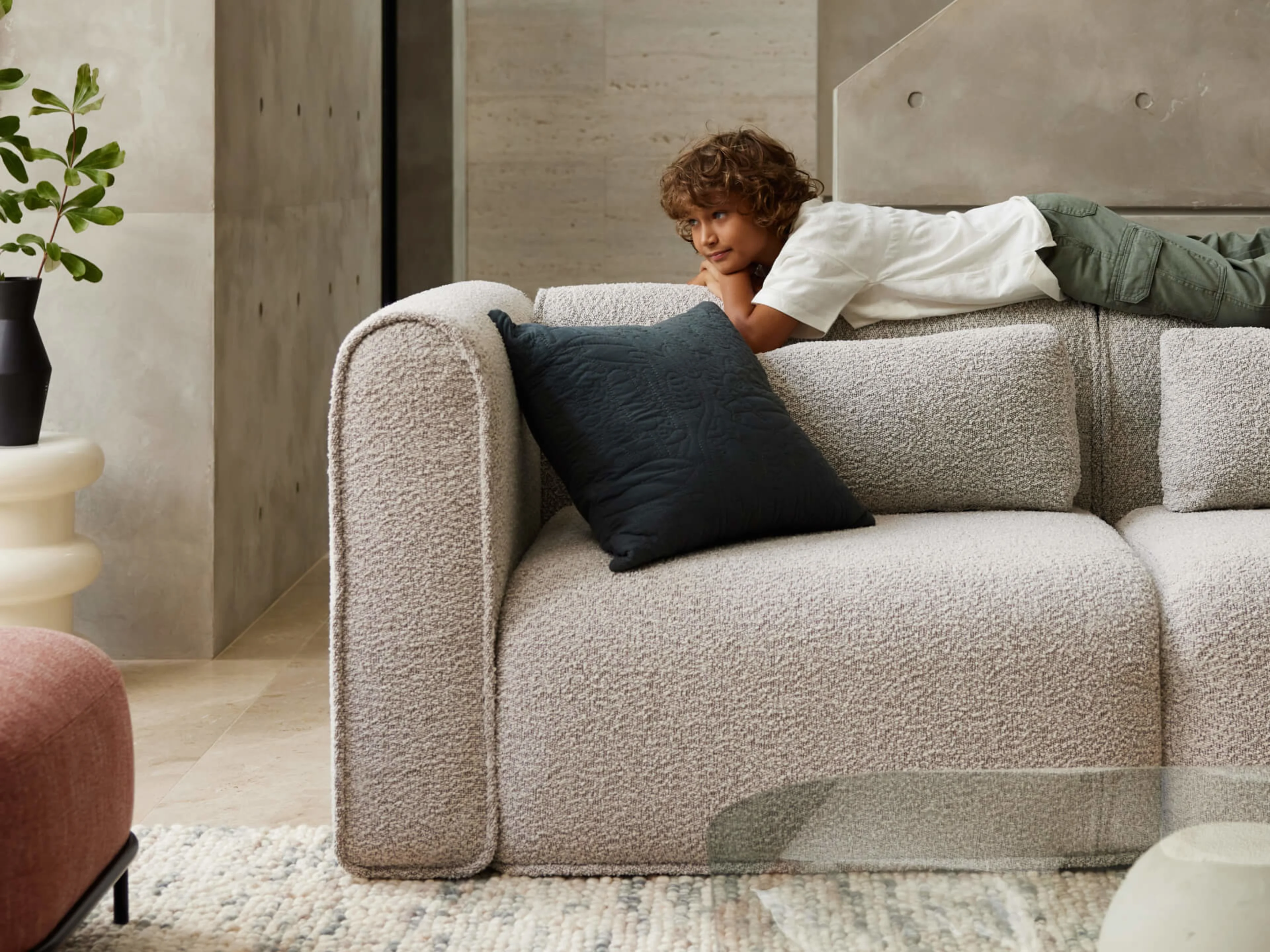 AU Dreamy Modular Sofa Sofa Limestone Shared Lifestyle 1