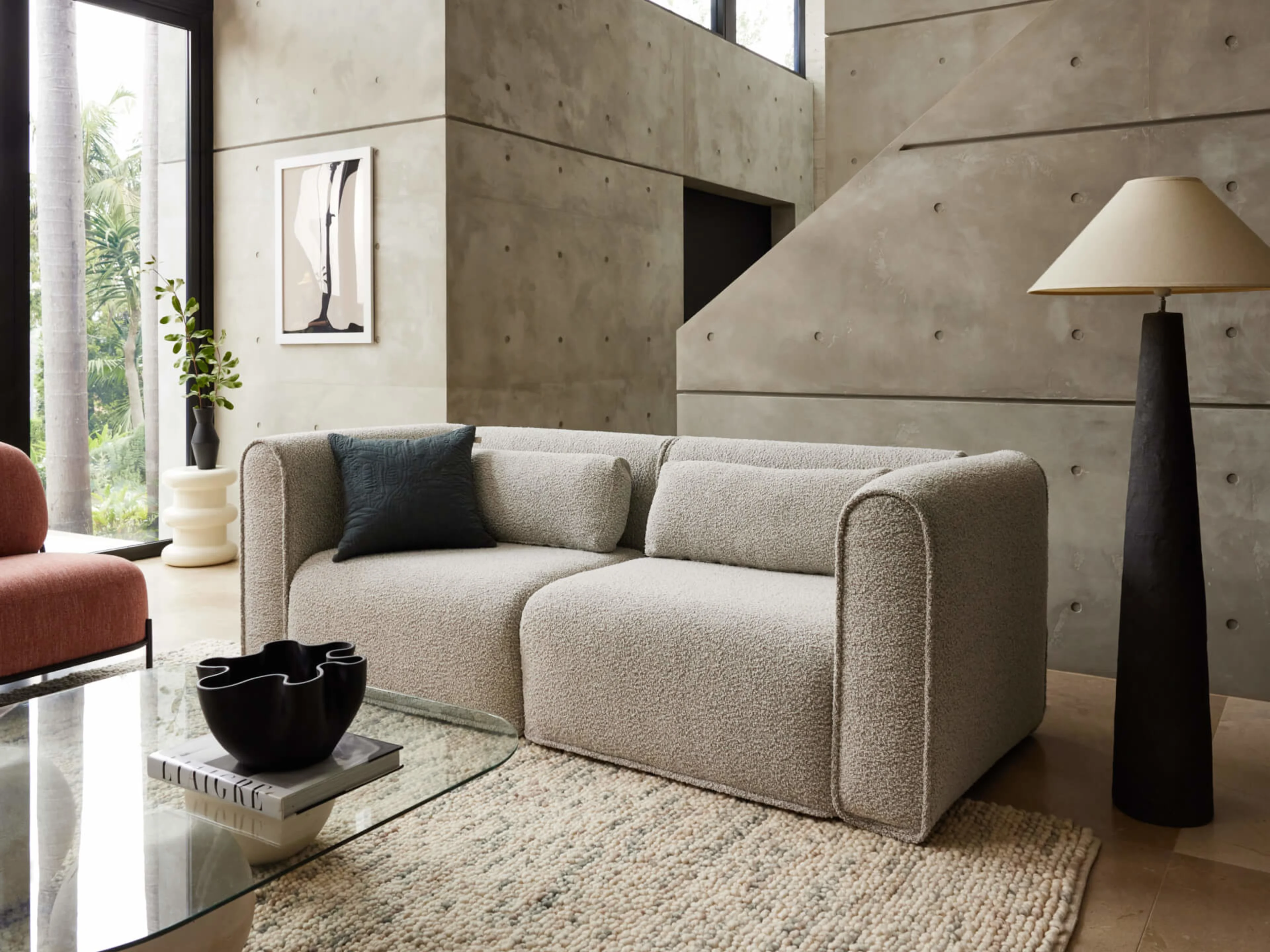 AU Dreamy Modular Sofa Sofa Limestone 3-Seater Sofa Lifestyle 2