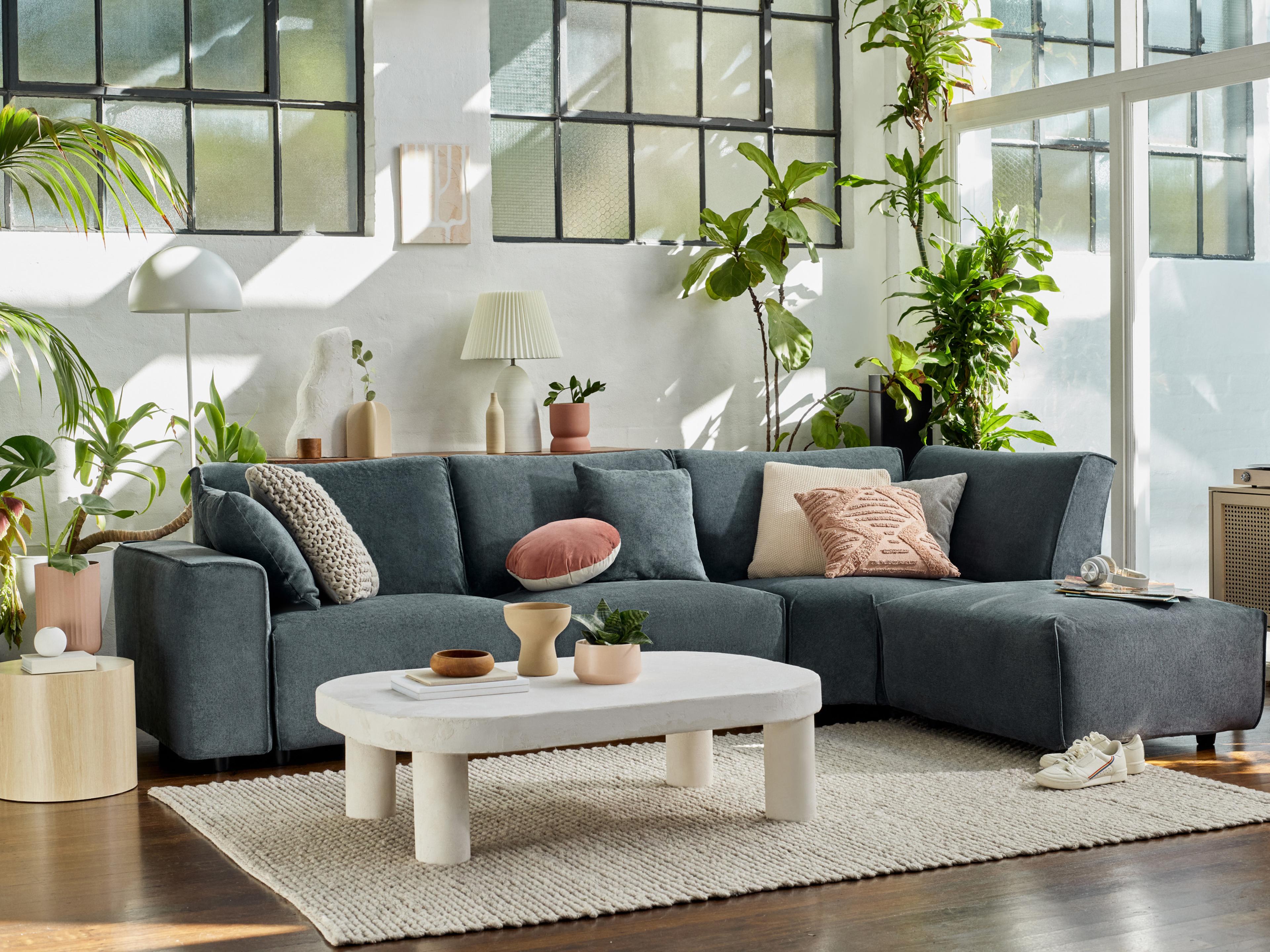 Modern Sofa with Corner 3-Seater Blue Heeler Right Lifestyle 1