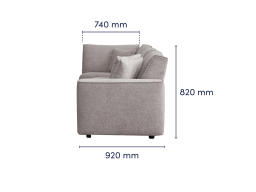 KR > Modern Sofa Modular 3 Seater and Corner Grey > Dimension side