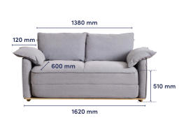  Cushy Sofa Bed Grey Dimension front