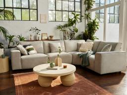 Modern Sofa with Corner 4.5-Seater Slider Hawky Flexible Lifestyle 1
