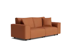 AU PDP Modern UnReal Leather Sofa Burnt Rock Item 8