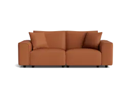 AU PDP Modern UnReal Leather Sofa Burnt Rock Item 7