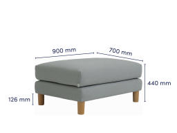 KR > PDP > Lounge Sofa Stool > Grey > Dimension image