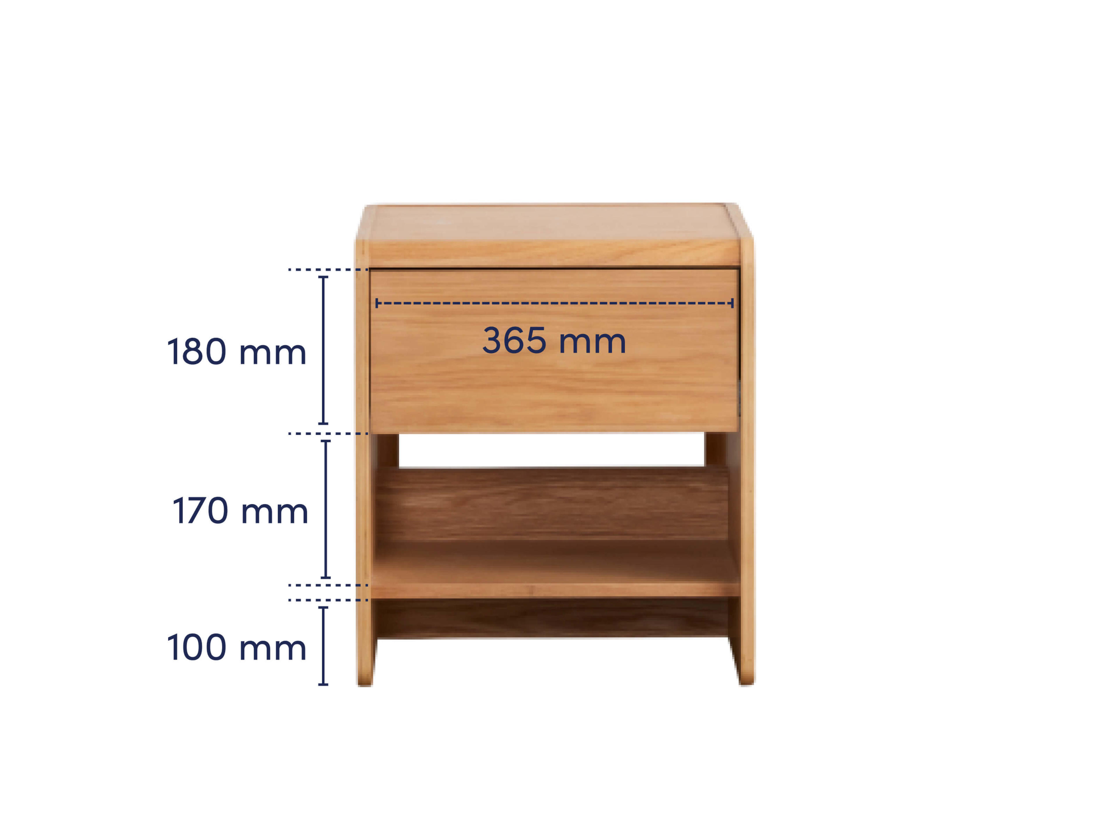 KR > PDP > Bed side table > Dimension front