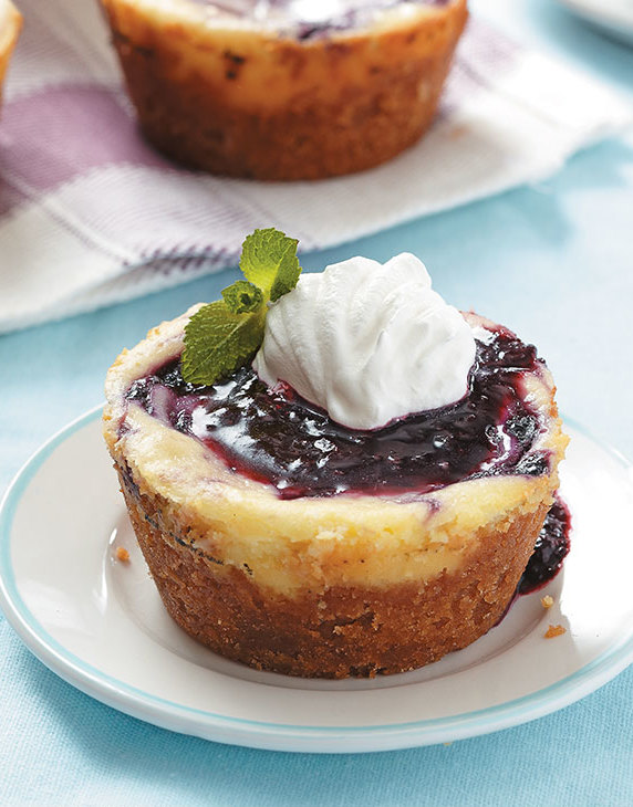 Blueberry Swirl Cheesecakes