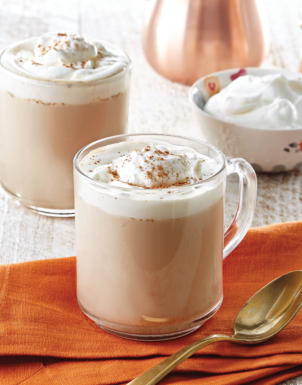 Pumpkin & Spice Lattes with whipped cream