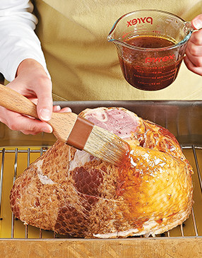 For the best flavor, brush the ham with the glaze before, during, and after roasting.