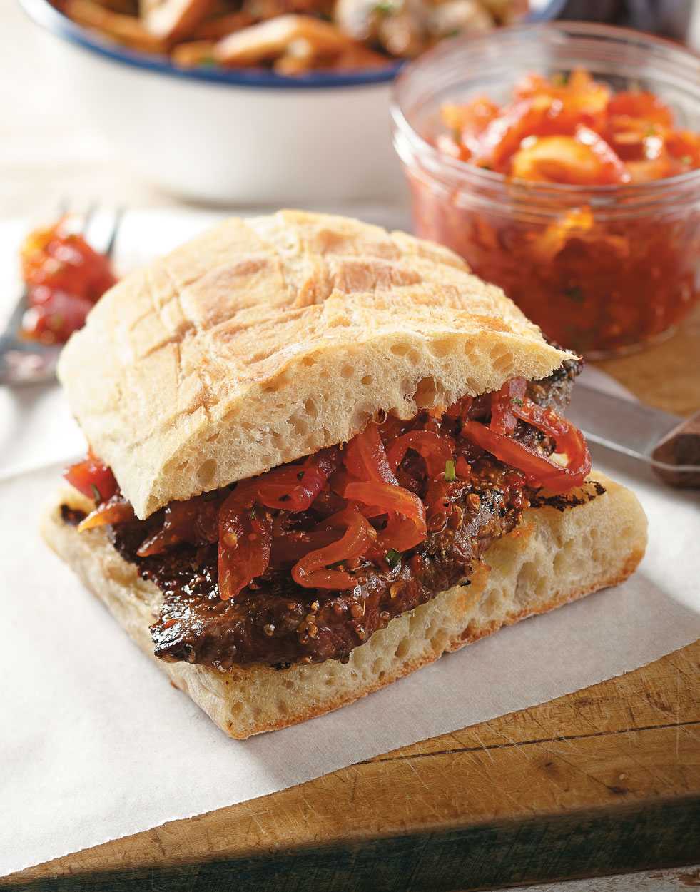 Steak Sandwich with Sweet & Sour Onions