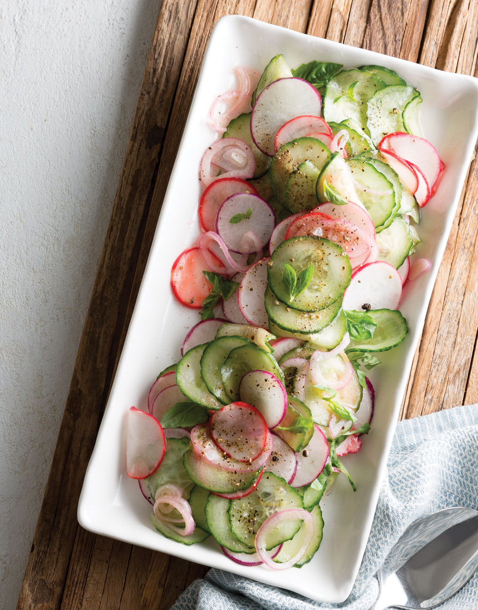 Radish and Cucumber Salad with Basil